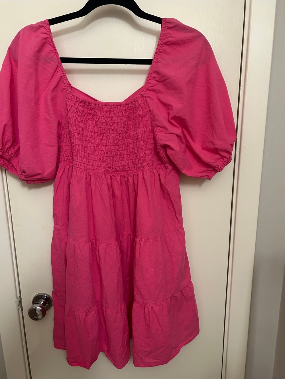 Fuchsia Ruched Front Tiered Sundress - Picture 3 of 3